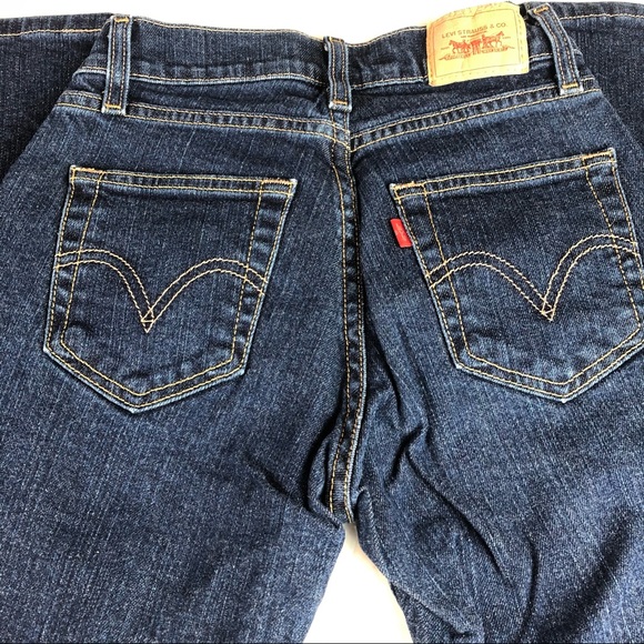 Levi Curvy 1M Jeans Bootcut Blue Denim 5 Pocket Zip Up - Picture 6 of 8